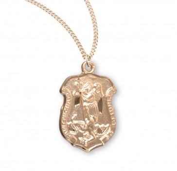 Saint Michael Gold Over Sterling Silver Badge Medal