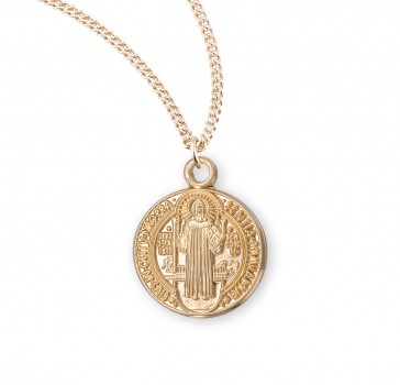 Saint Benedict Round Jubilee Medal Gold Over Sterling Silver Medal