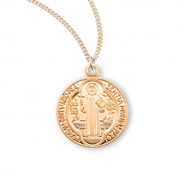Saint Benedict Round Jubilee Gold Over Sterling Silver Medal