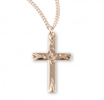 16kt Gold Over Sterling Fancy Cross 18" Ch-Bxd (LIMITED AVAILABILITY)