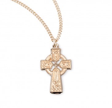 Gold Over Sterling Silver Irish Celtic cross Pendant