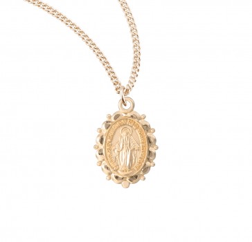 Sterling Silver Oval Miraculous Medal 