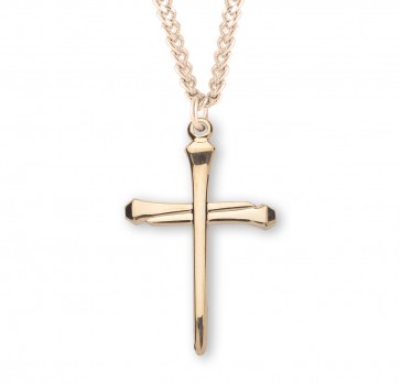 Gold Over Sterling Silver Nail Cross