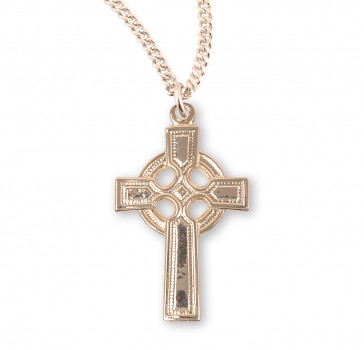 16kt Gold Over Sterling Small Plain Celtic Cross 18" Ch-Bxd (LIMITED AVAILABILITY)
