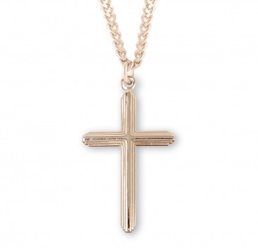 16kt Gold Over Sterling Inlayed Cross 20" Ch-Bxd