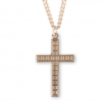 16kt Gold Over Sterling Med Fancy Cross 24" Ch-Bxd
