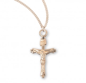 Flare Tipped Gold Over Sterling Silver Crucifix 