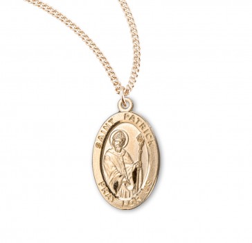 16kt Gold Over Sterling Oval St Patrick-*20" Ch-Bxd