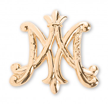 Gold over Sterling Silver "Ave Maria" brooch Pin 