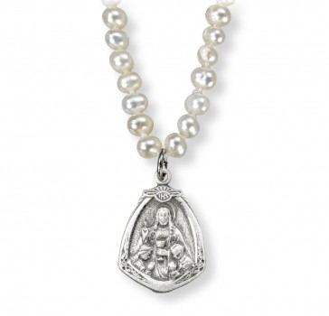 Freshwater Pearl Necklace with Sterling Silver First Communion Pendant