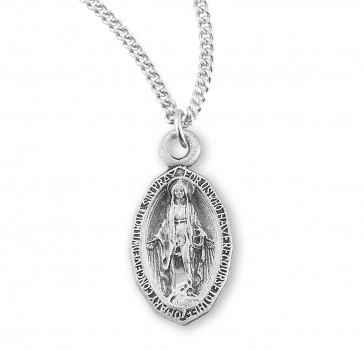 Sterling Silver Oval Miraculous Medal