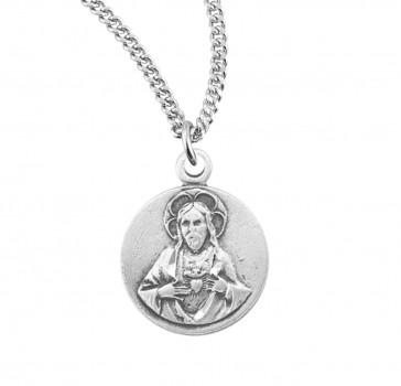 Sterling Silver Scapular Sacred Heart of Jesus Medal 