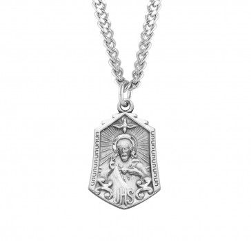 Sterling Silver Sacred Heart of Jesus 24" Ch-Bxd