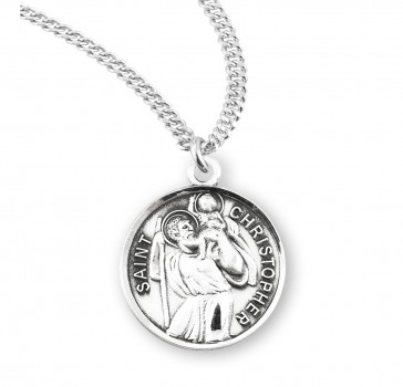 St. Christopher Round Medal on a 20" Ch-Bxd