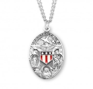 Sterling Silver Oval Military Medal