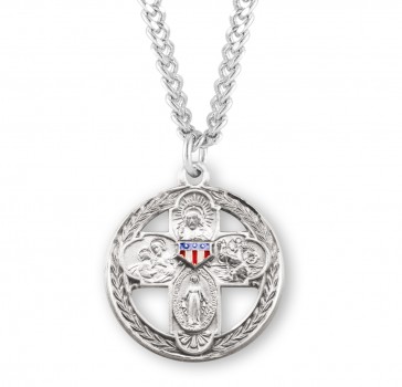 Sterling Silver Enameled Military 4-Way