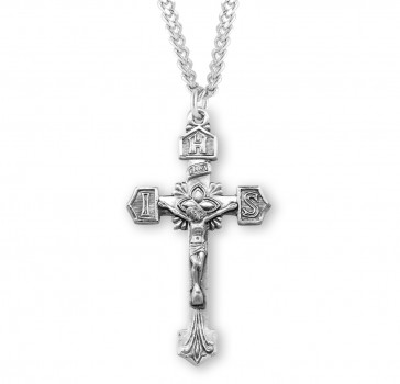 Sterling Silver IHS Rosary Cfx 24" Ch-Bxd