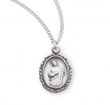 Saint Jude Oval Sterling Silver Medal 