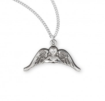 Sterling Silver Angel with Wings Medal 