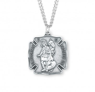 Sterling Silver Lrg St Florian 24" Ch-Bxd