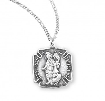 Sterling Silver Small St Florian 18" Ch-Bxd