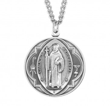 Saint Benedict Round Jubilee Sterling Silver Medal