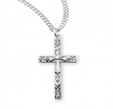 Sterling Silver Med Cross 18" Ch-Bxd