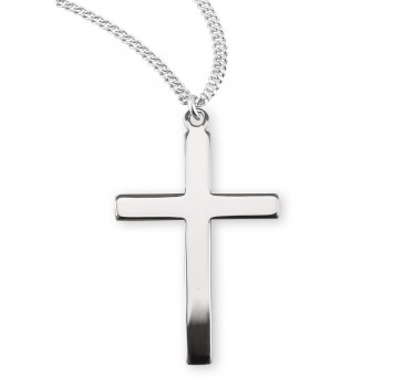 Sterling Silver Plain Med Cross-*20" Ch-Bxd