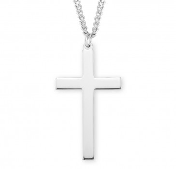 Sterling Silver High Polished Latin Style Cross w/24" Ch-Bxd
