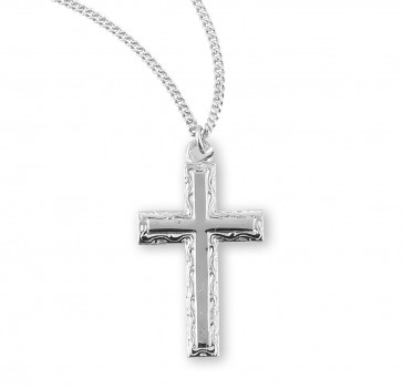 15/16" x 9/16" Sterling Silver Cross with an 18" Ch-Bxd