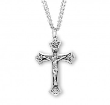 Fine Flared Sterling Silver  Crucifix