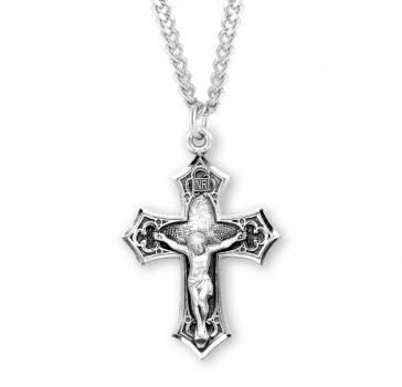 Gothic Style Sterling Silver Crucifix