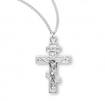 Byzantine Sterling Silver Crucifix 