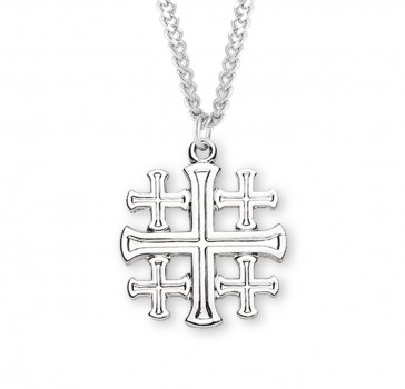 Sterling Silver Lrg Jerusalem Cross 24" Ch-Bxd