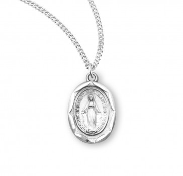 Sterling Silver Oval Miraculous Medal