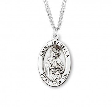 Sterling Silver Lg Oval St Isabella *24" Ch-Bxd