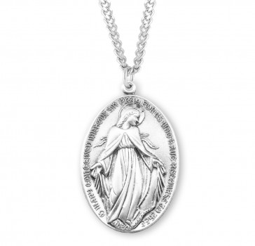 Sterling Silver Lrg. Oval Profile Mirac *27" Ch-Bxd