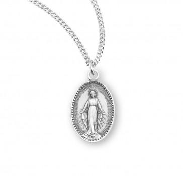 Sterling Silver Oval Miraculous Medal 
