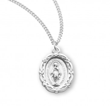 Sterling Silver Fancy Edge Miraculous 18" Ch-Bxd