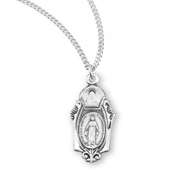Sterling Silver Fancy Scapular/Mirac 18" Ch-Bxd