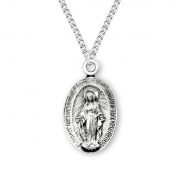 Sterling Silver Oval Miraculous-*24" Ch-Bxd