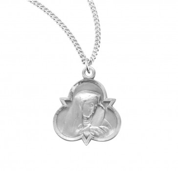 Sterling Silver Trinity O.L. of Sorrows-18" Ch-Bxd