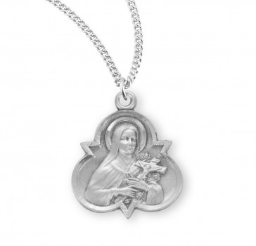 Saint Therese of Lisieux Sterling Silver Trinity Medal