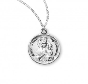  Our Lady of Czestochowa Round Sterling Silver Medal 