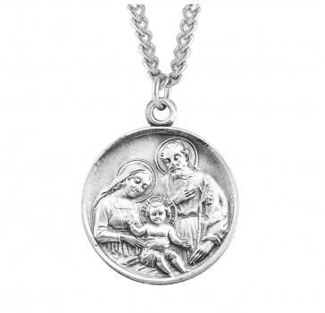 Holy Family Round Sterling Silver Medal