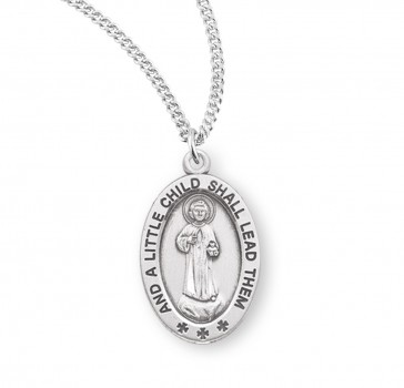 Christ "A Little Child" Oval Sterling Silver Medal