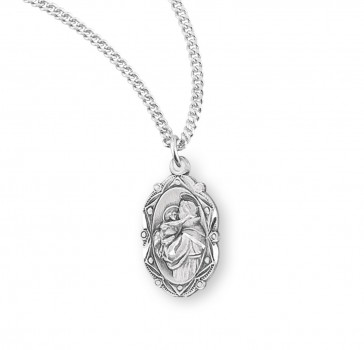 Saint Anthony Oval Sterling Silver Medal 