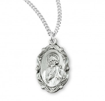 Saint Jude Oval Sterling Silver Medal 