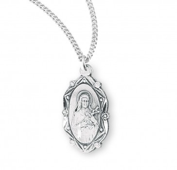 Saint Therese of Lisieux Oval Sterling Silver Medal