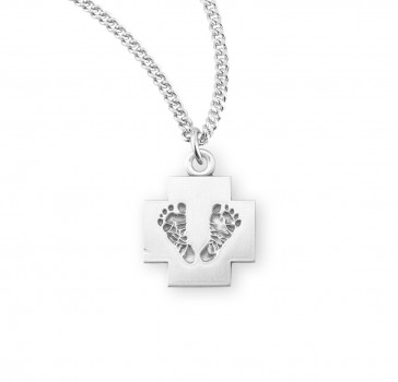 Sterling Silver Cross with Feet 